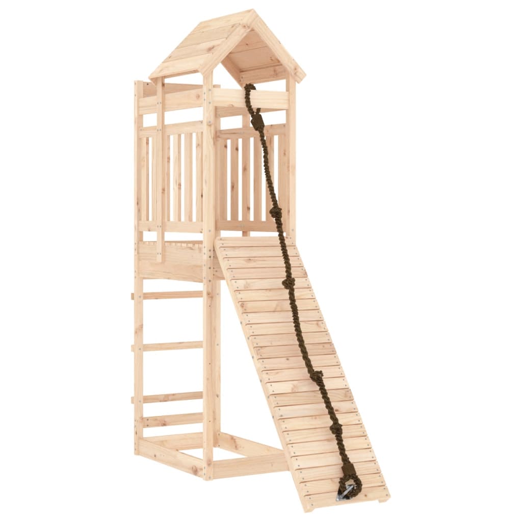 Vidaxl speelhuis avec pin solide mur d'escalade