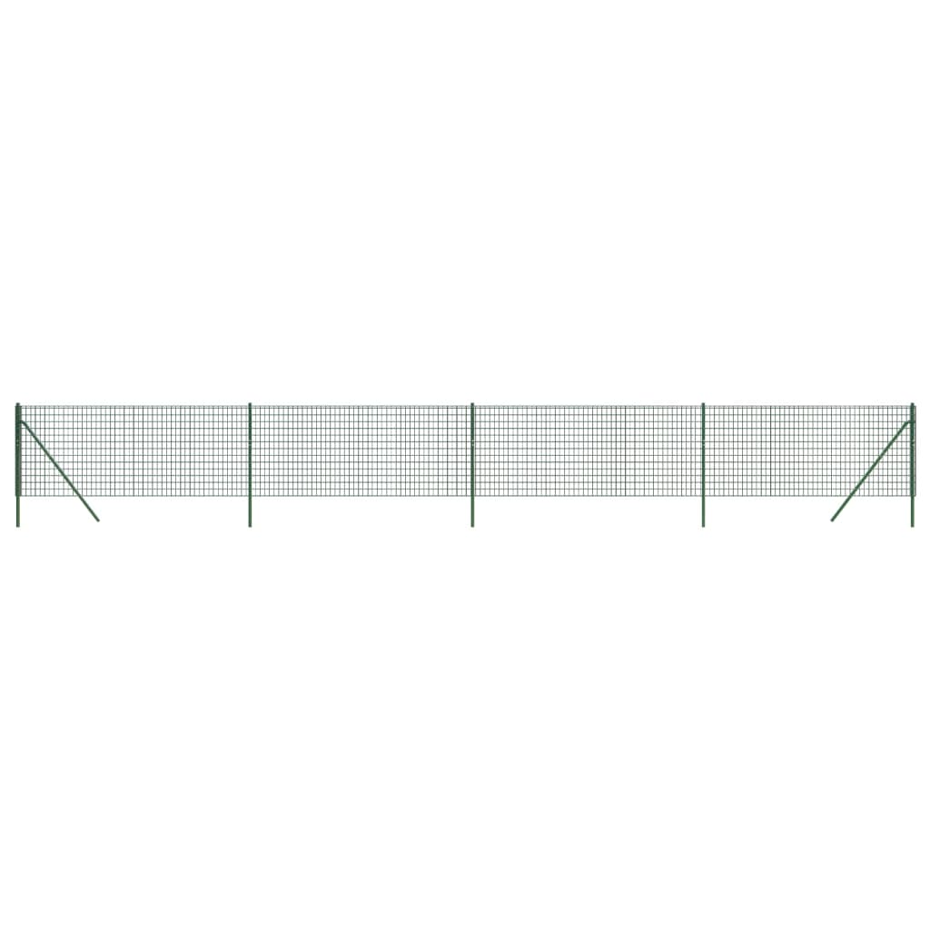 Vidaxl Fet Fet 0,8x10 m Galvanisé en acier vert