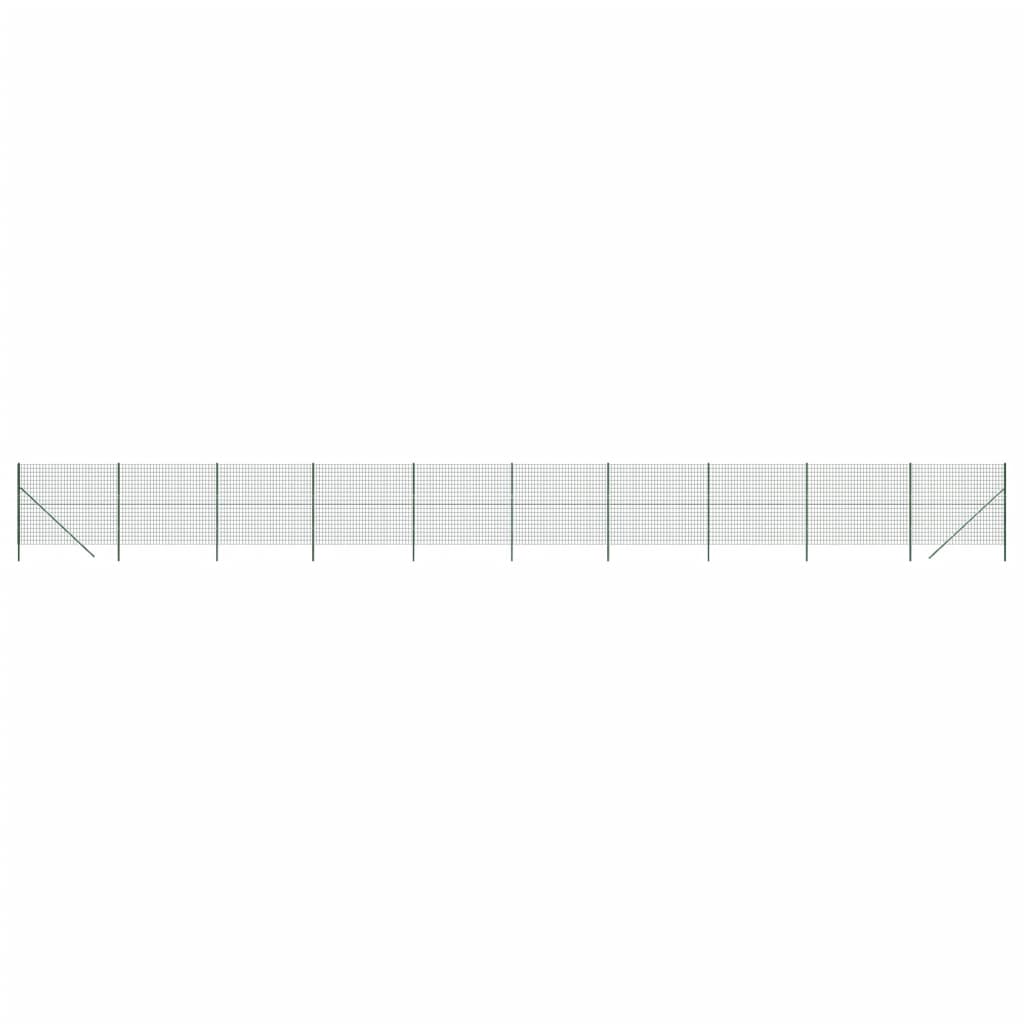 Vidaxl Fet Fet 1,4x25 m Galvanisé en acier vert