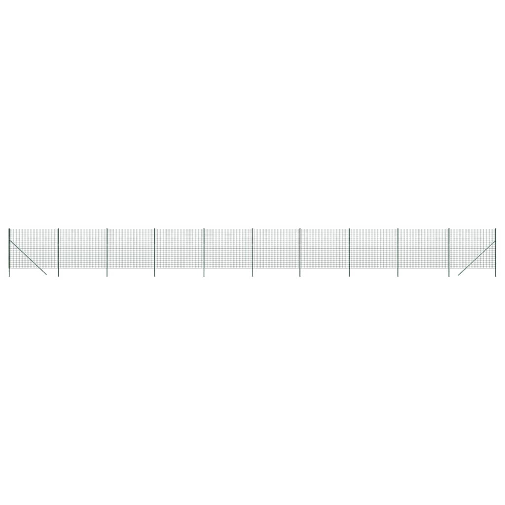 Vidaxl Fet Fet 1,6x25 m Galvanisé en acier vert