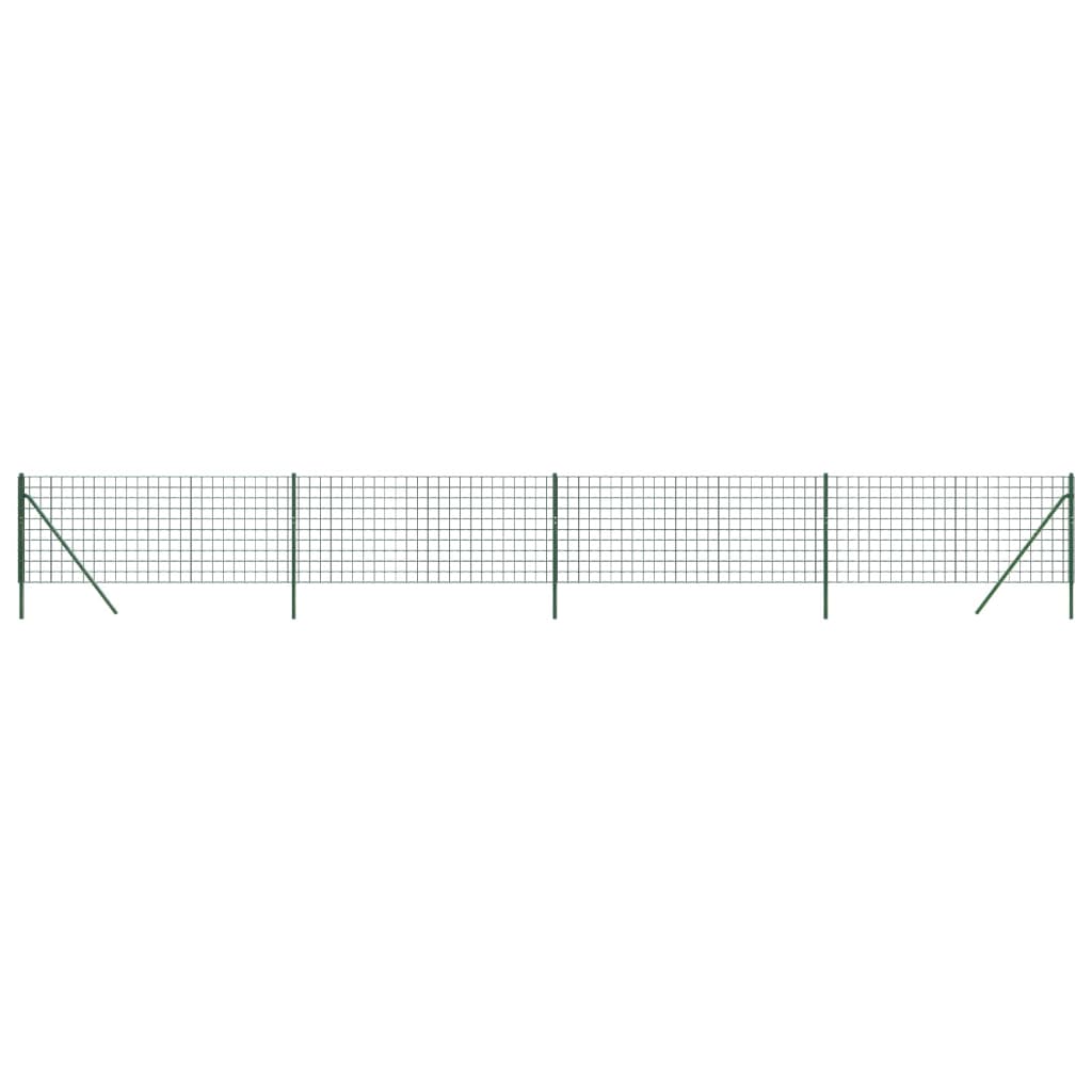 Vidaxl Fet Fet 0,8x10 m Galvanisé en acier vert