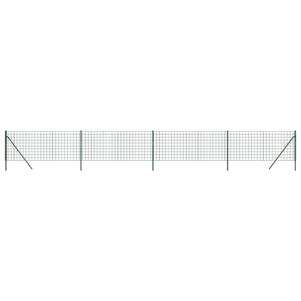 Vidaxl Fil Fet 1x10 m Galvanisé en acier vert