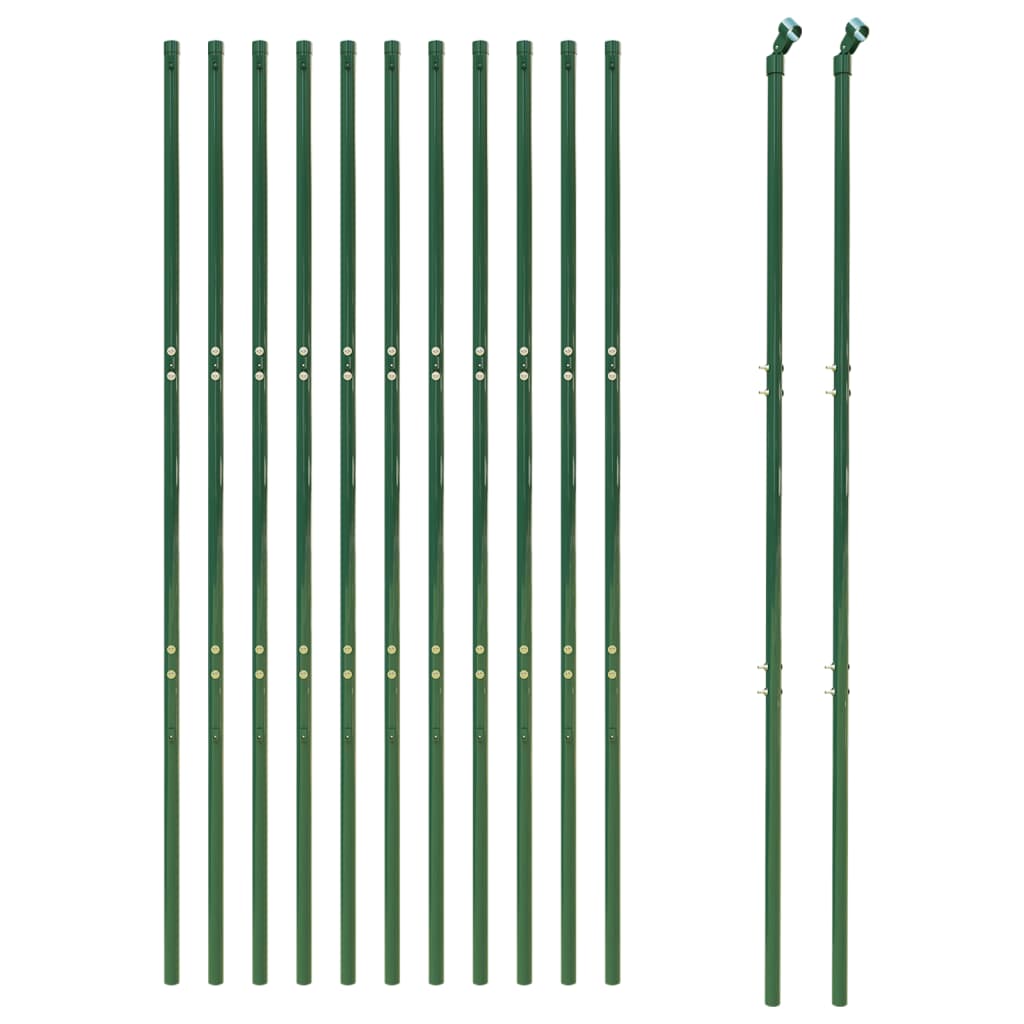 Vidaxl Fet Fet 1,4x25 m Galvanisé en acier vert