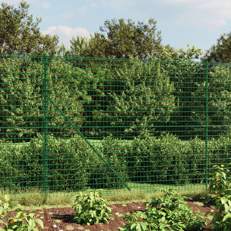 Clôture en mailles vidaxl avec ancres de terre 1,6 x 25 m vert