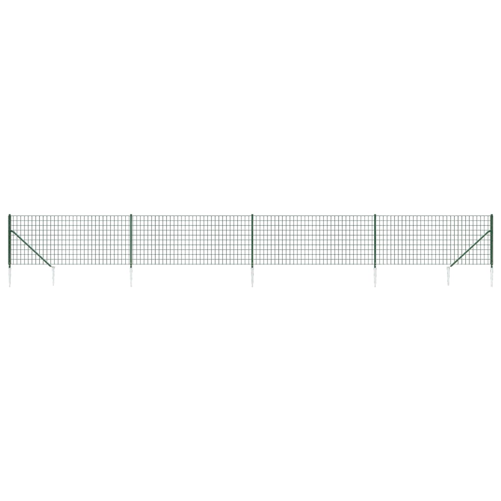 Clôture grillagée Vidaxxl avec ancrages au sol 1,1x10 m vert