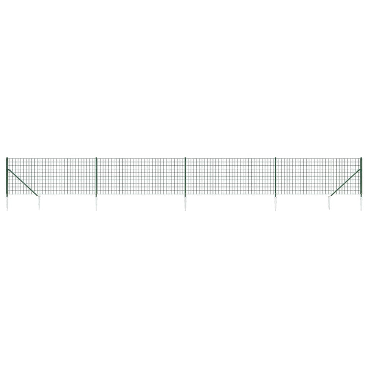 Clôture grillagée Vidaxxl avec ancrages au sol 1,1x10 m vert