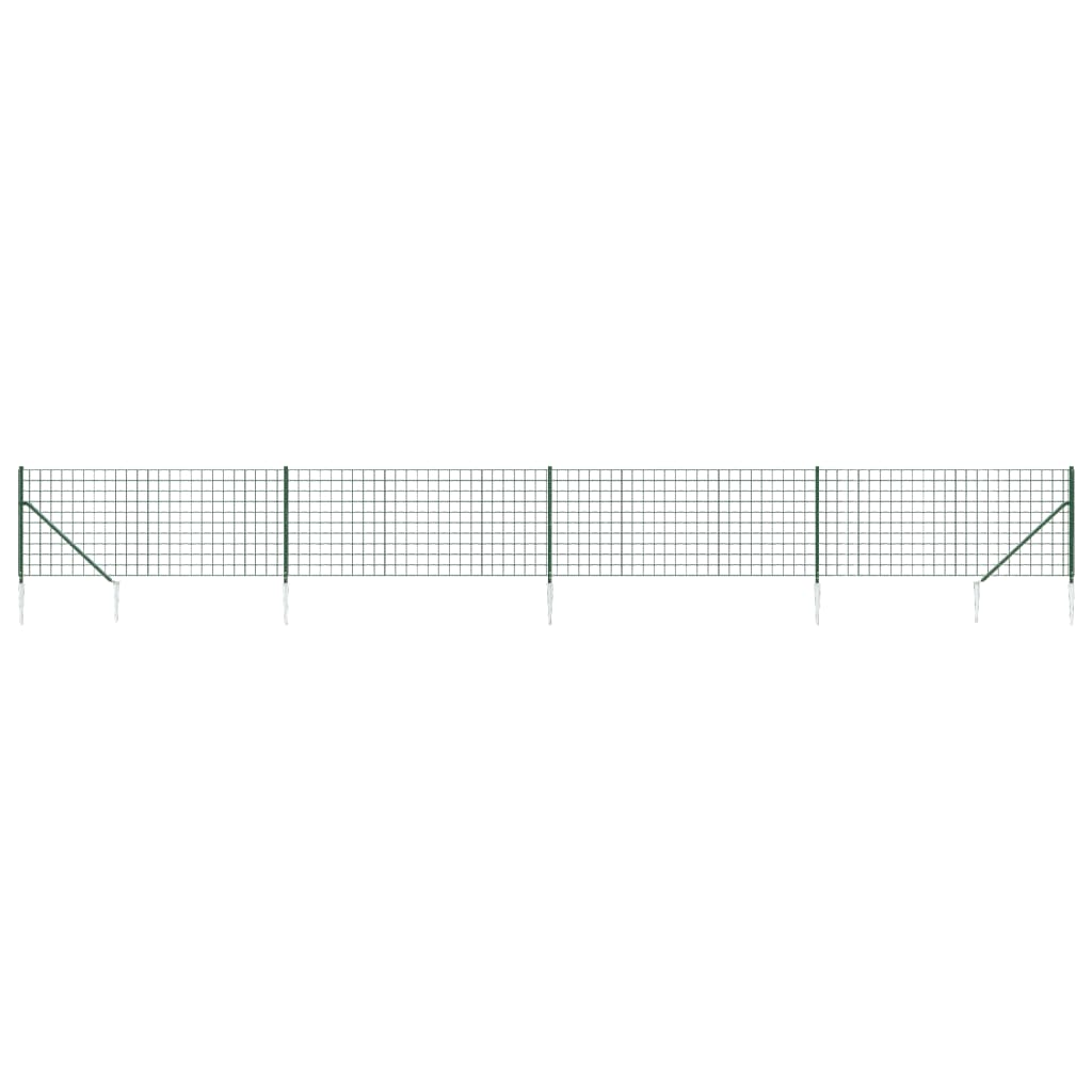 Clôture grillagée Vidaxxl avec ancrages au sol 0,8x10 m vert