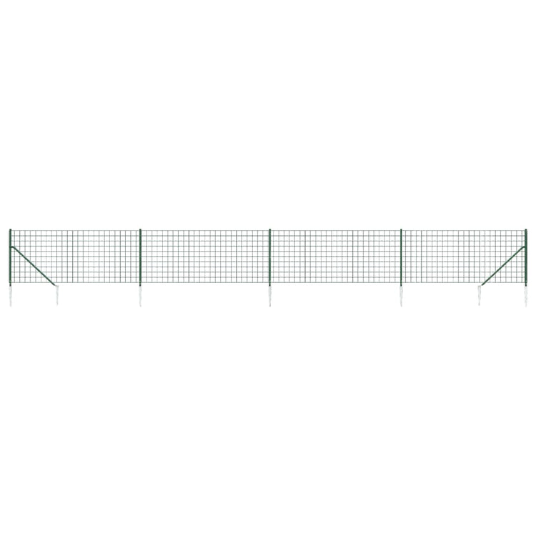 Clôture grillagée Vidaxxl avec ancrages au sol 0,8x10 m vert