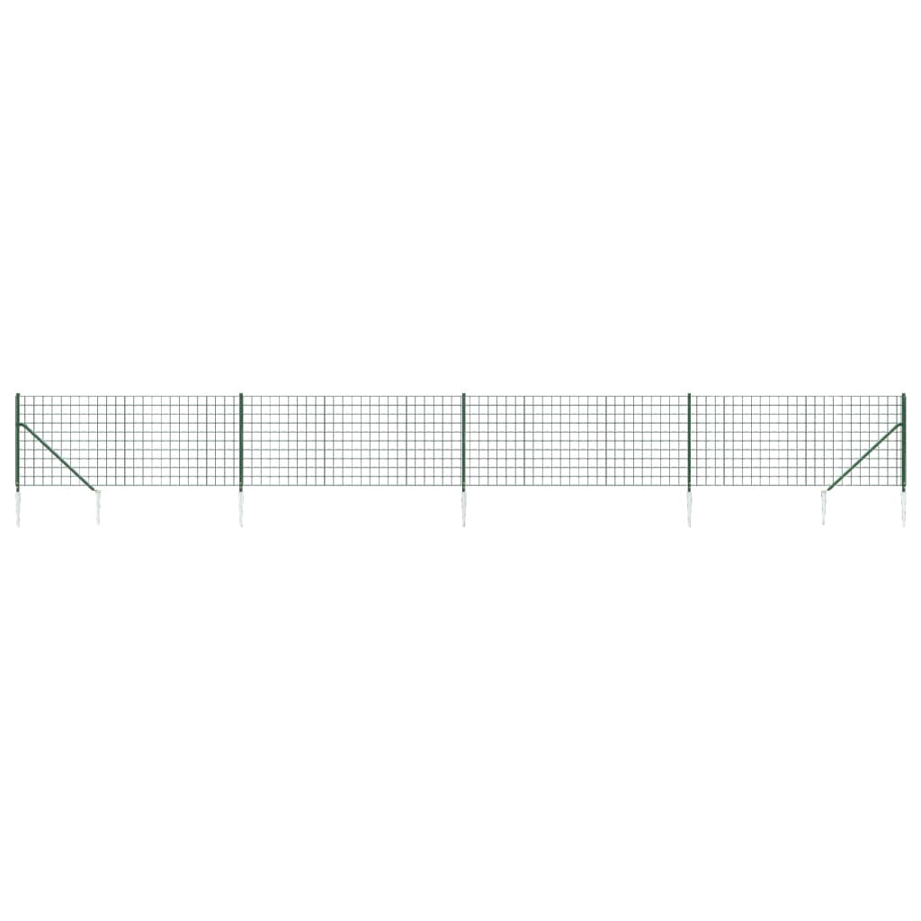 Clôture grillagée Vidaxxl avec ancrages au sol 1x10 m vert
