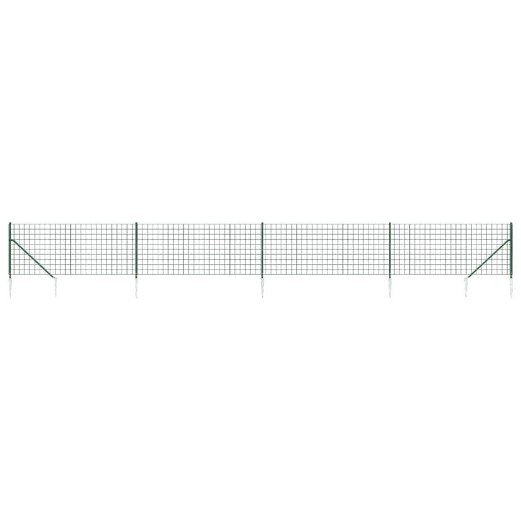 Clôture grillagée Vidaxxl avec ancrages au sol 1x10 m vert