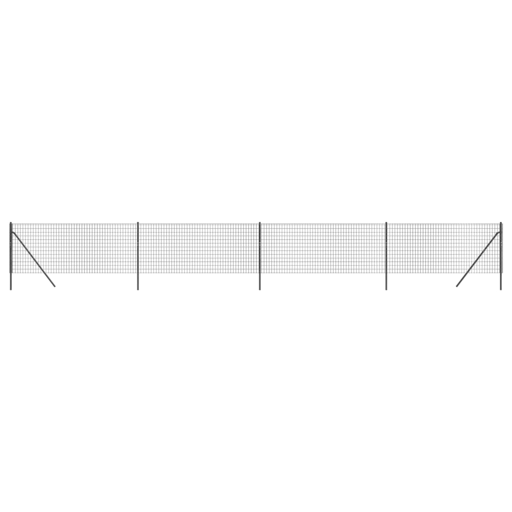 Vidaxl Fil Fet 0,8x10 m Anthracite en acier galvanisé -colore