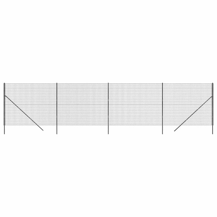 Vidaxl Fil Fet 1,6x10 m Anthracite en acier galvanisé -colore