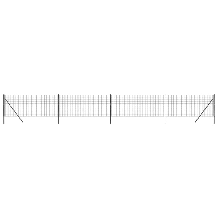 Vidaxl Fil Fet 0,8x10 m Anthracite en acier galvanisé -colore