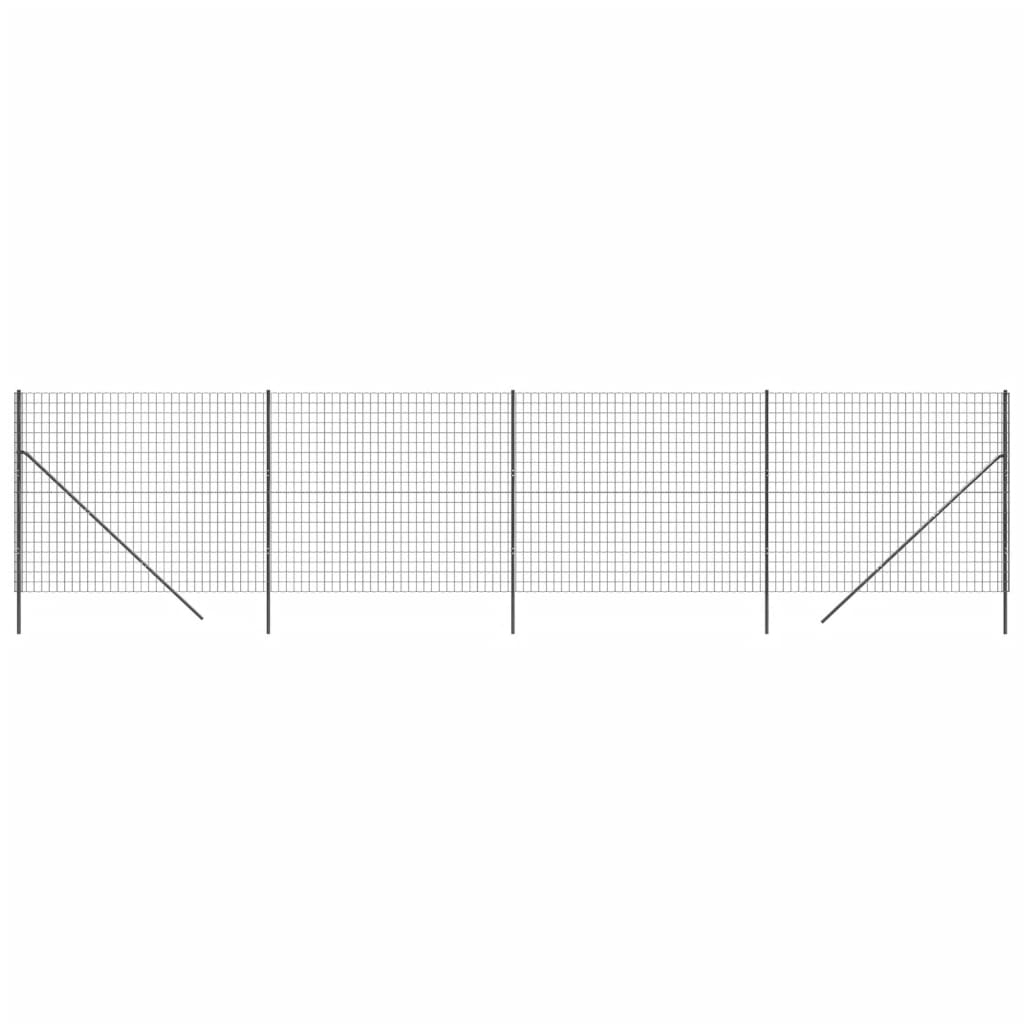 Vidaxl Fil Fet 2x10 M Galvanisé Anthracite en acier -colore