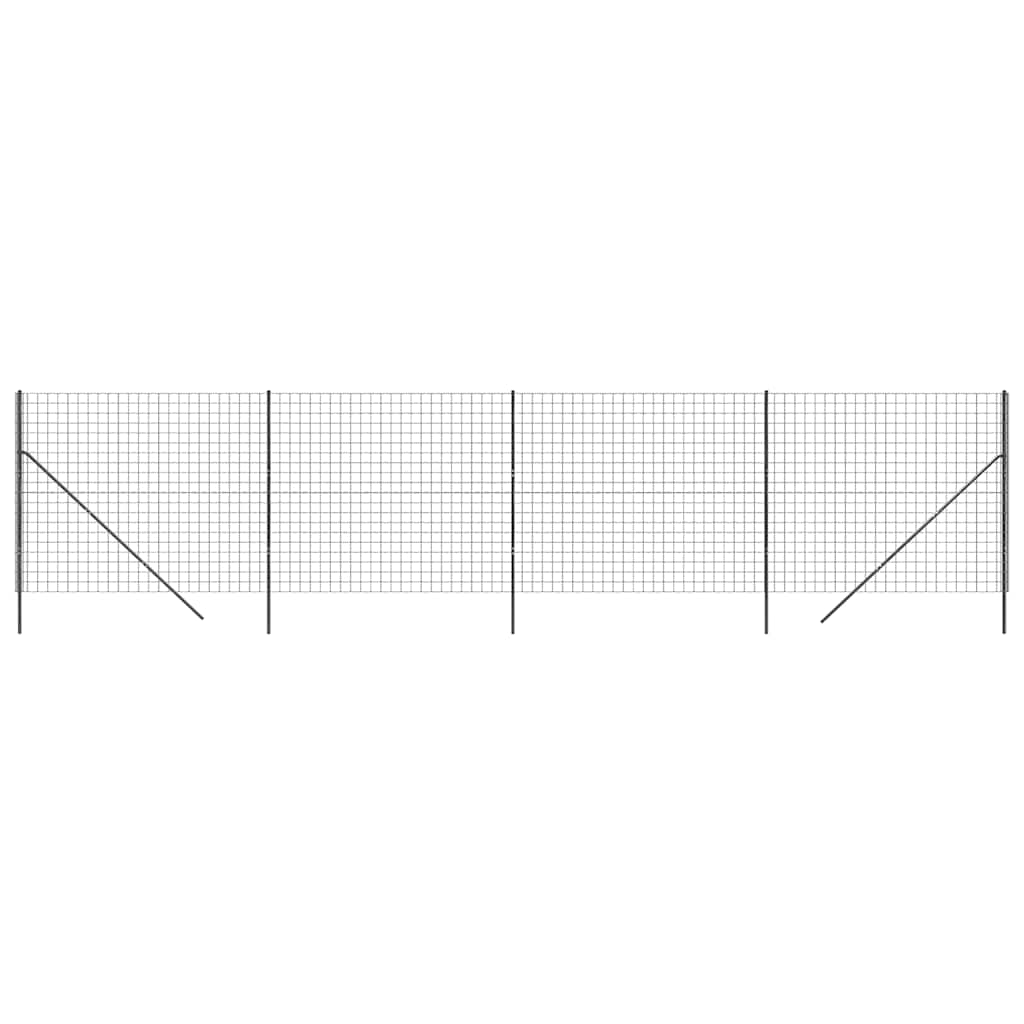 Vidaxl Fil Fet 2x10 M Galvanisé Anthracite en acier -colore