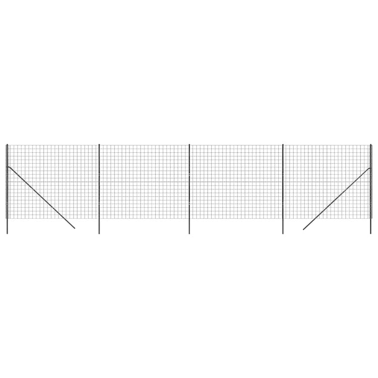 Vidaxl Fil Fet 2x10 M Galvanisé Anthracite en acier -colore