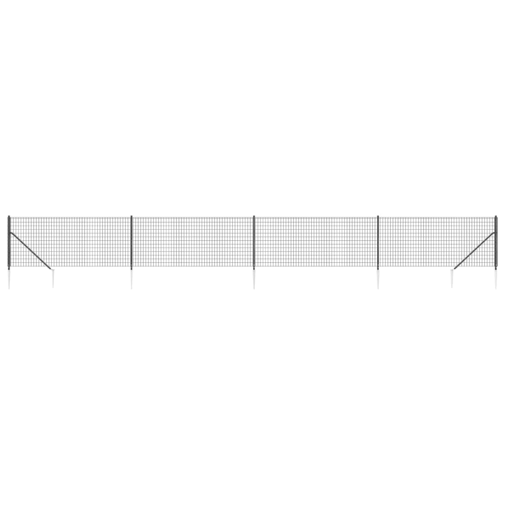 Clôture grillagée Vidaxxl avec ancrages au sol 1,1x10 m anthracite