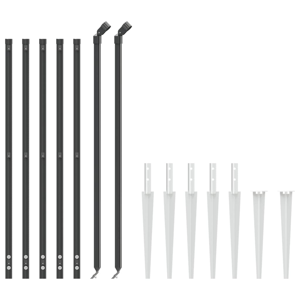 Clôture grillagée Vidaxxl avec ancrages au sol 1,1x10 m anthracite