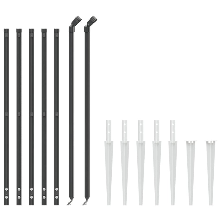 Clôture grillagée Vidaxxl avec ancrages au sol 1,1x10 m anthracite