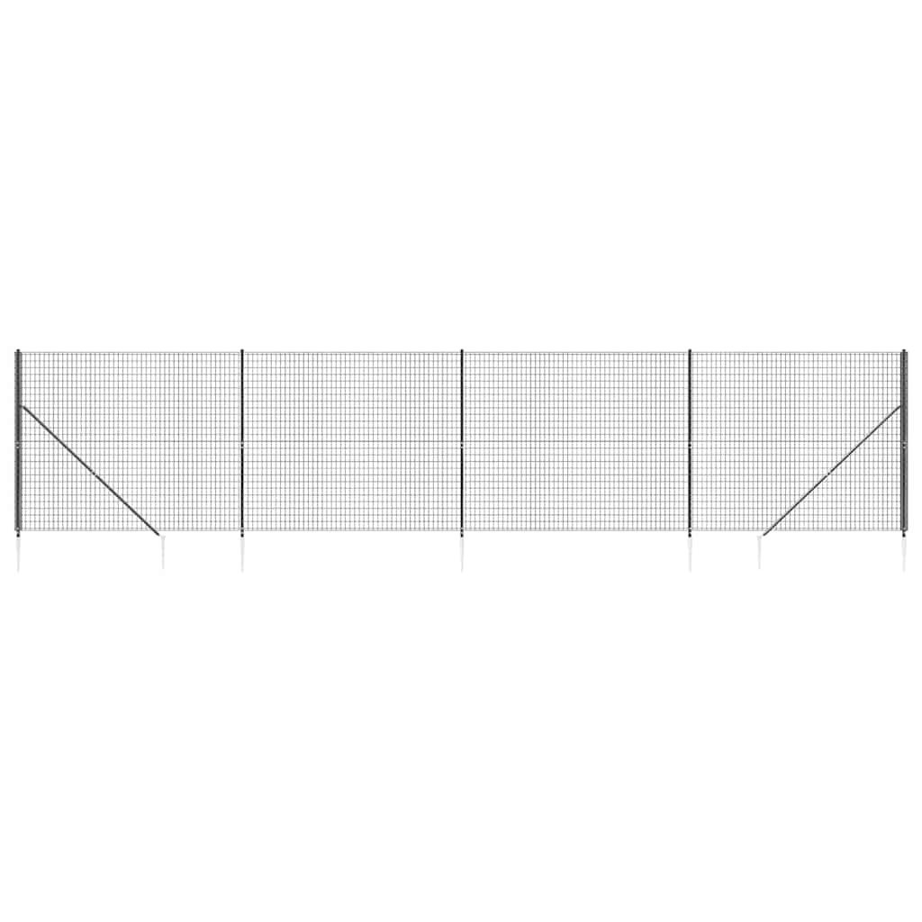 Vidaxl Fet Fet avec ancres de terre 1,4x10 m anthracite -colored