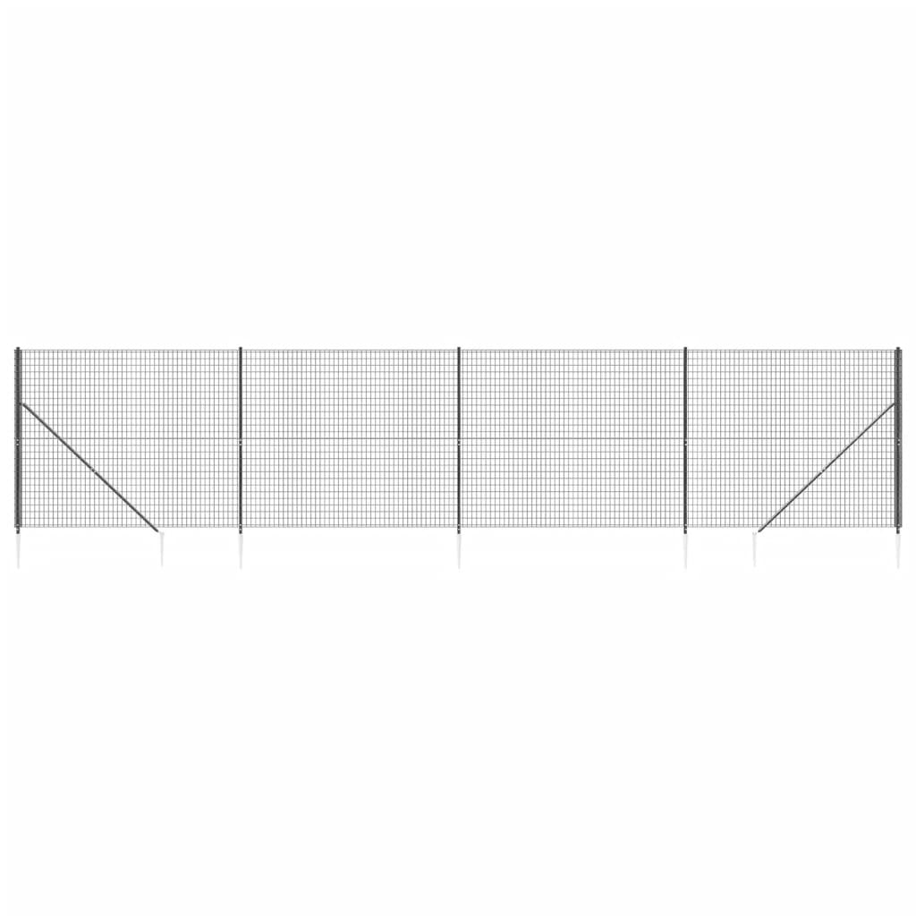 Vidaxl Fet Fet avec ancres de terre 1,6x10 m anthracite -colored