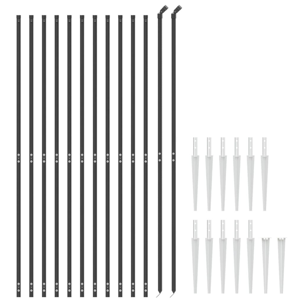 Vidaxl Fet Fet avec ancres de terre 1,6x25 m anthracite -colored