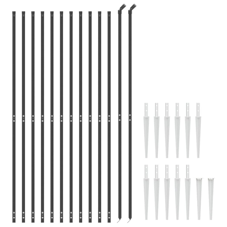 Vidaxl Fet Fet avec ancres de terre 1,6x25 m anthracite -colored