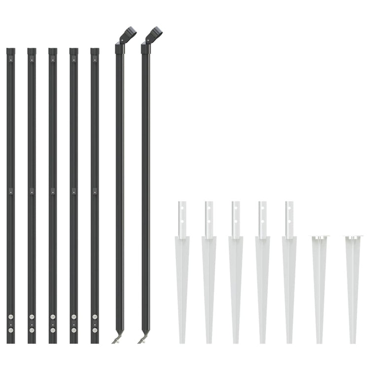 Clôture grillagée Vidaxxl avec ancrages au sol 0,8x10 m anthracite