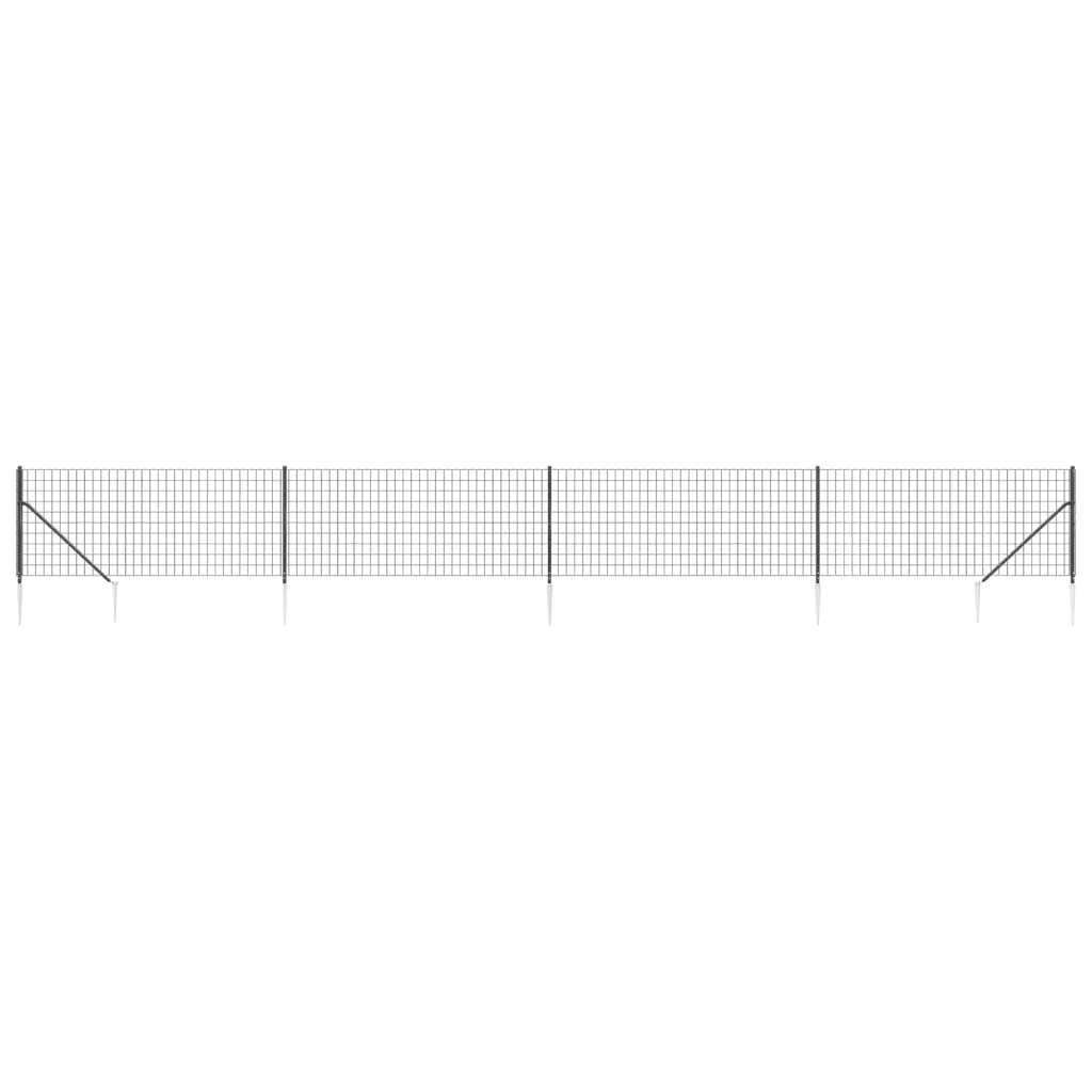 Clôture grillagée Vidaxxl avec ancrages au sol 1,1x10 m anthracite