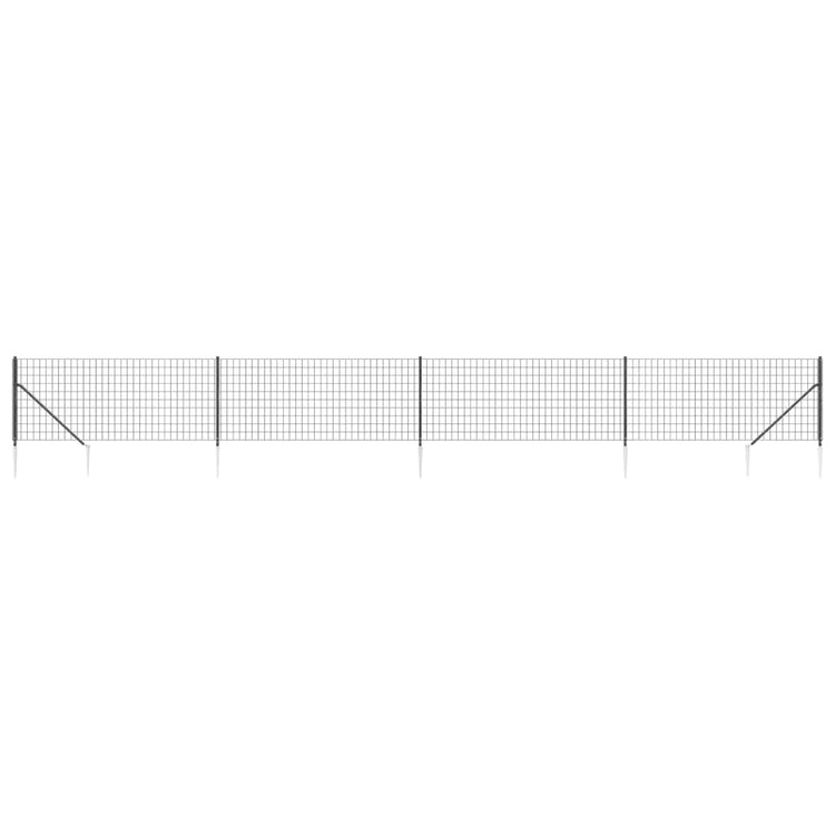 Clôture grillagée Vidaxxl avec ancrages au sol 1,1x10 m anthracite