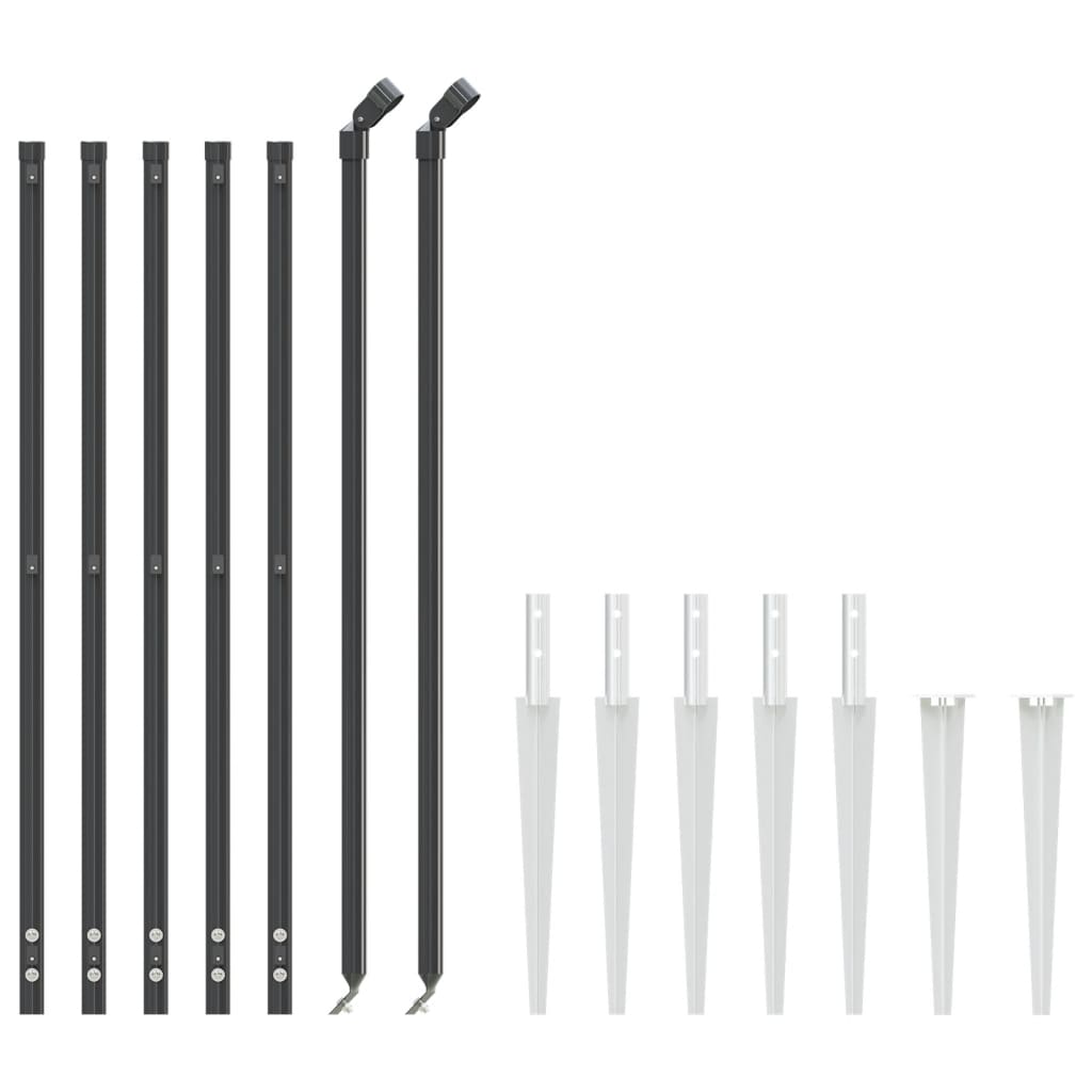 Clôture grillagée Vidaxxl avec ancrages au sol 1,1x10 m anthracite