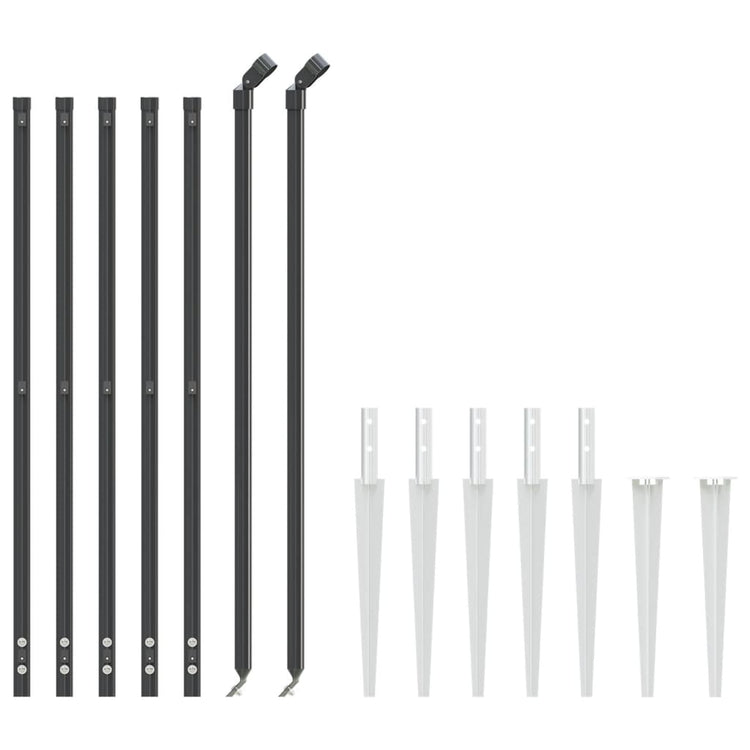 Clôture grillagée Vidaxxl avec ancrages au sol 1,1x10 m anthracite