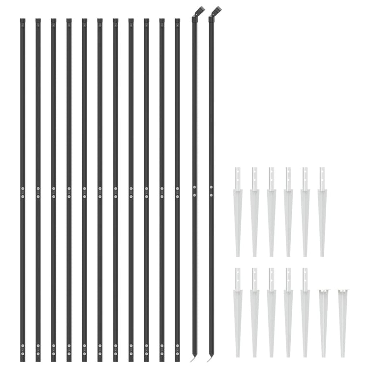 Vidaxl Fet Fet avec ancres de terre 1,6x25 m anthracite -colored