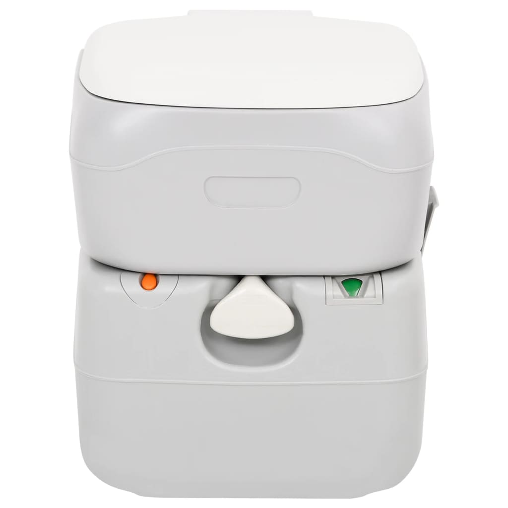 Vidaxl Camping Toilet Portable 22 + 12 L HDPE Gris et blanc