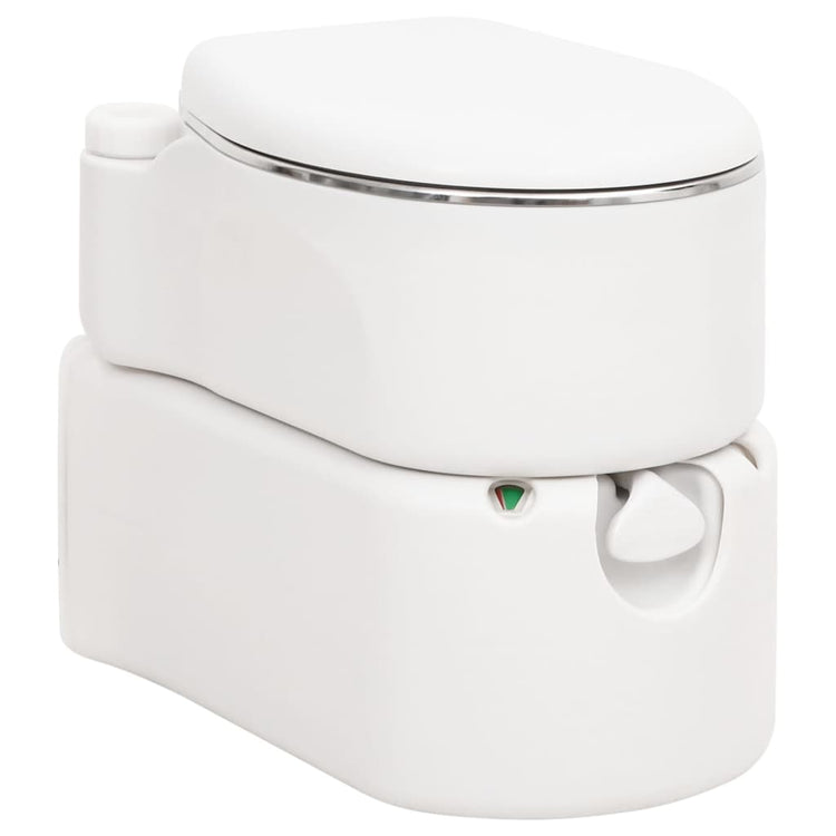 Vidaxl toilettes de camping intégrées 24+17 l HDPE et acier blanc