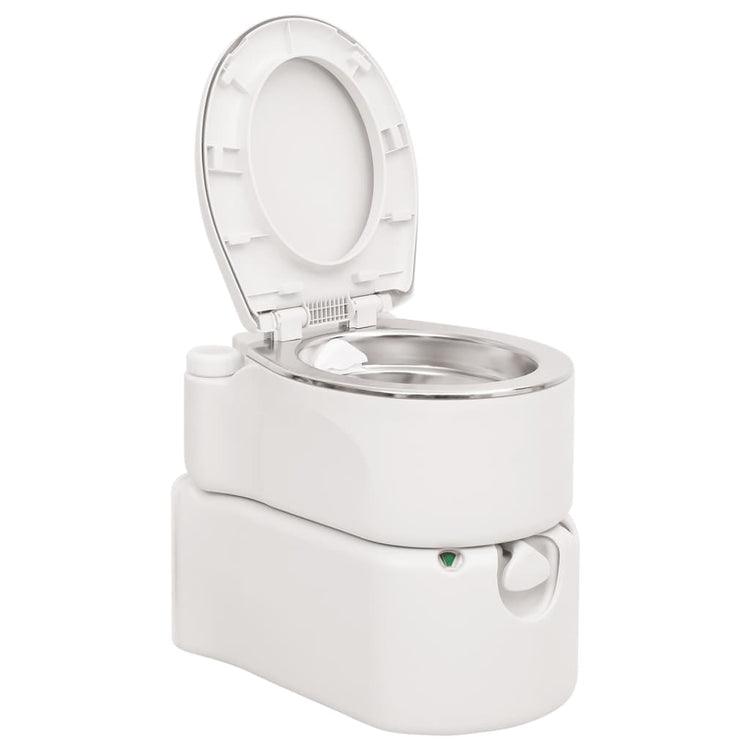 Vidaxl toilettes de camping intégrées 24+17 l HDPE et acier blanc