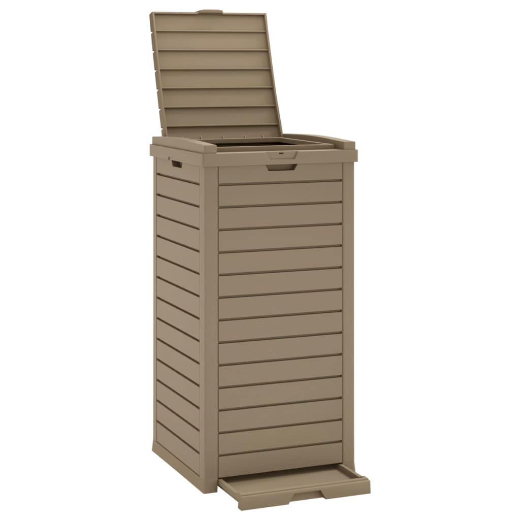 Vidaxl Garbage Can pour l'extérieur 41x41x86 cm en polypropène brun clair
