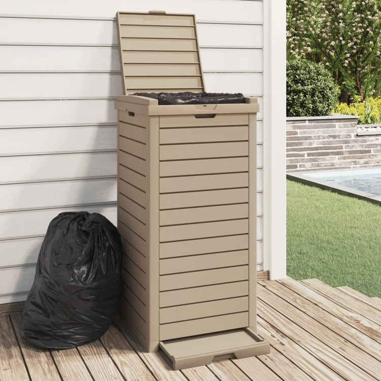 Vidaxl Garbage Can pour l'extérieur 41x41x86 cm en polypropène brun clair