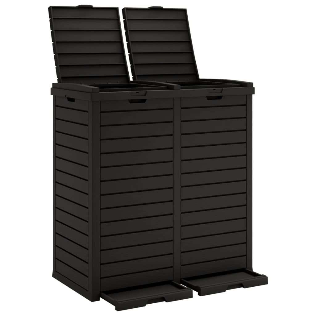 Vidaxl Garbage Can pour jardin 78x41x86 cm Black en polypropène