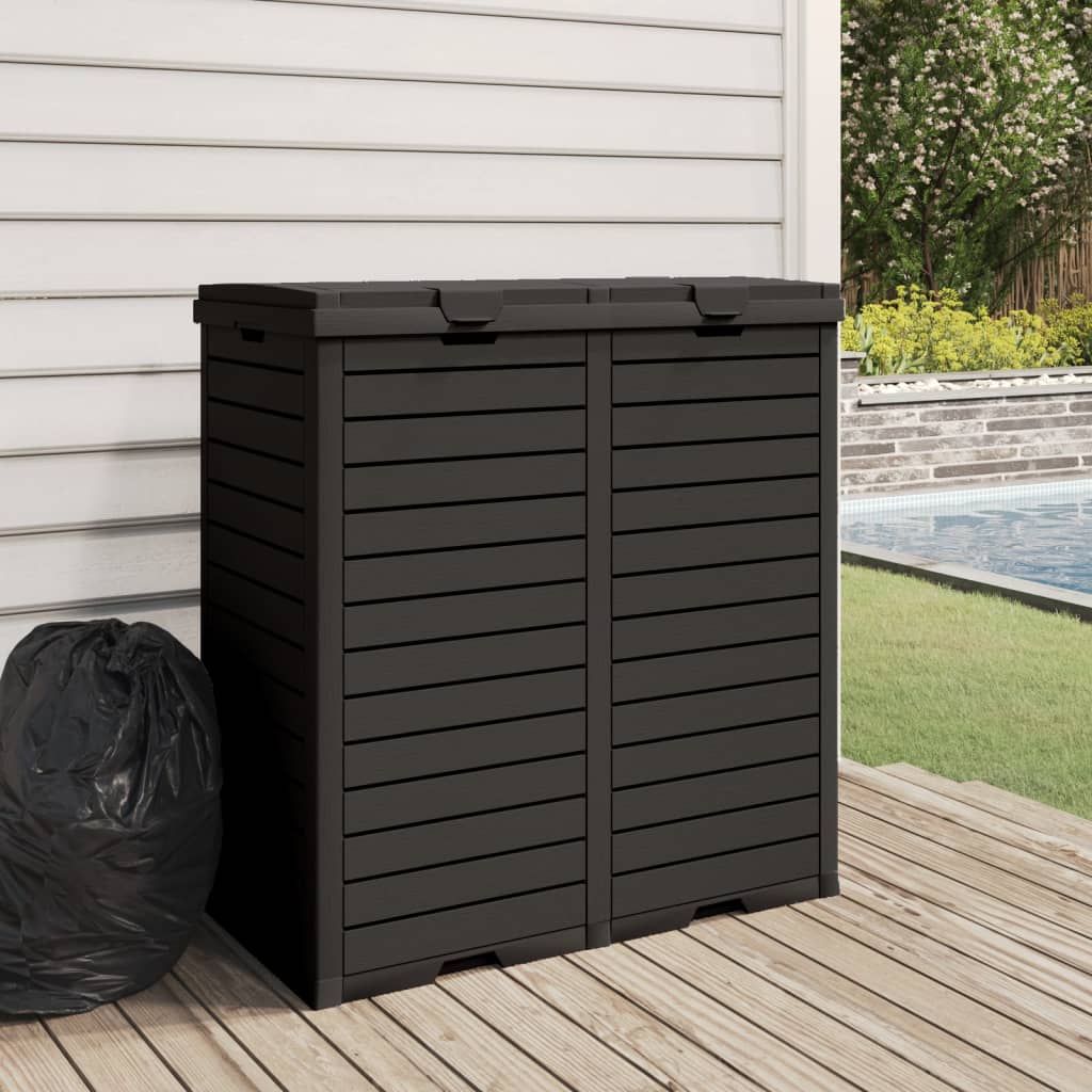 Vidaxl Garbage Can pour jardin 78x41x86 cm Black en polypropène