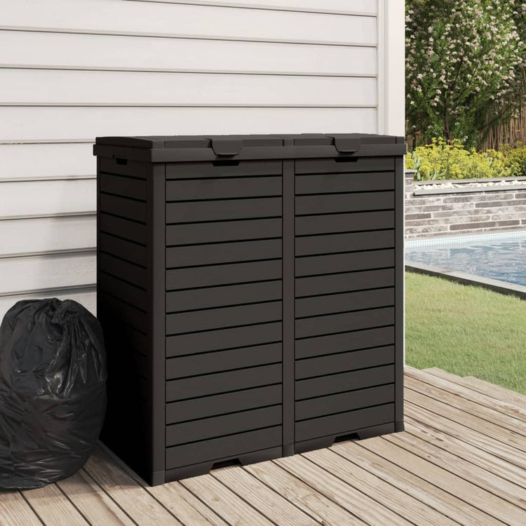 Vidaxl Garbage Can pour jardin 78x41x86 cm Black en polypropène