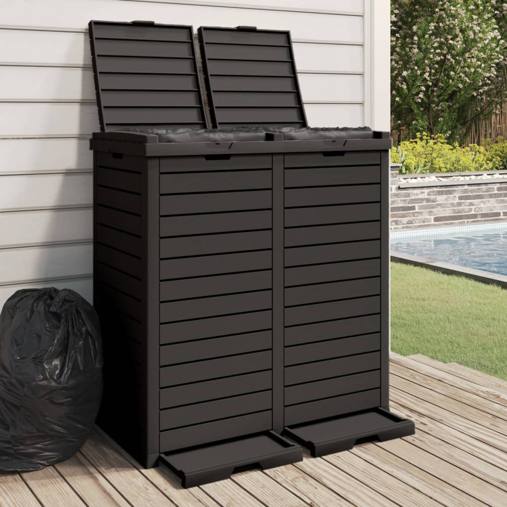 Vidaxl Garbage Can pour jardin 78x41x86 cm Black en polypropène