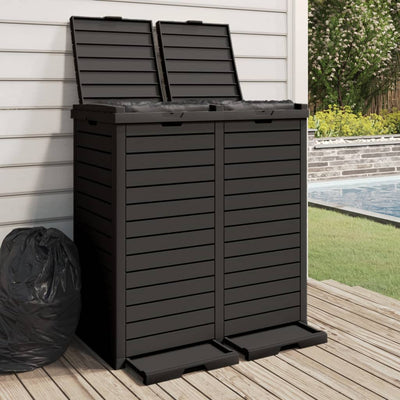 Vidaxl Garbage Can pour jardin 78x41x86 cm Black en polypropène