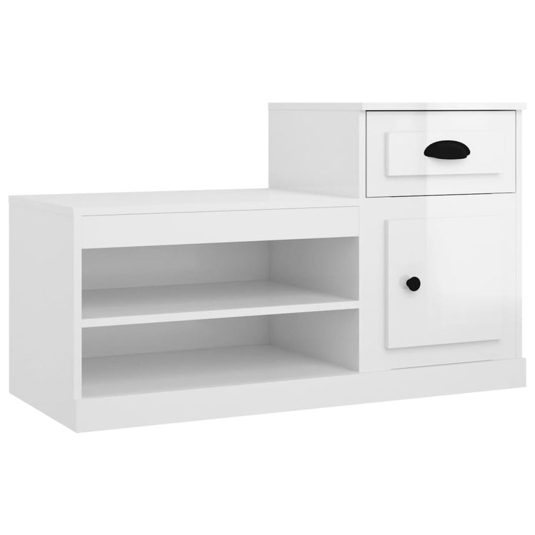 Armoire à chaussures Vidaxl 100x42x60 cm en bois de bois haute brillant blanc