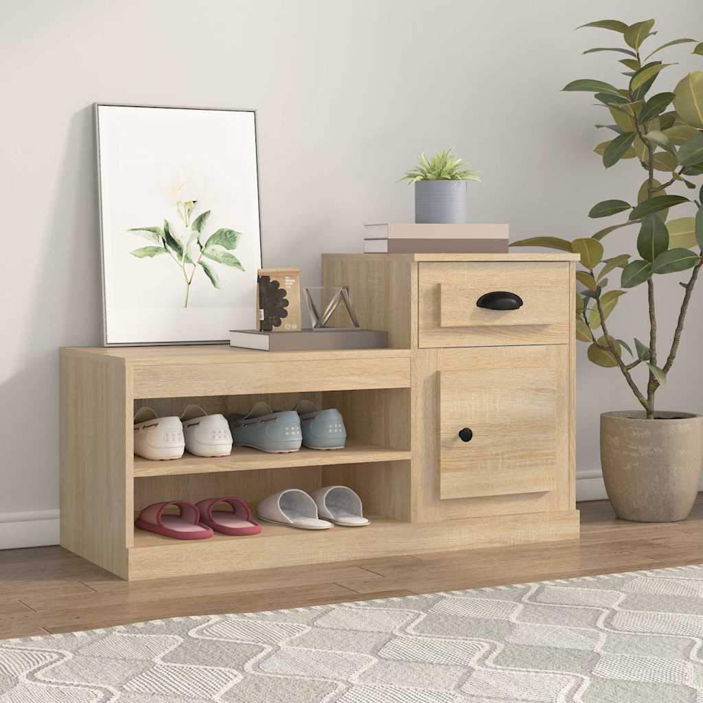 Armoire à chaussures vidaxl 100x42x60 cm en bois de bois de chêne sonoma coloré