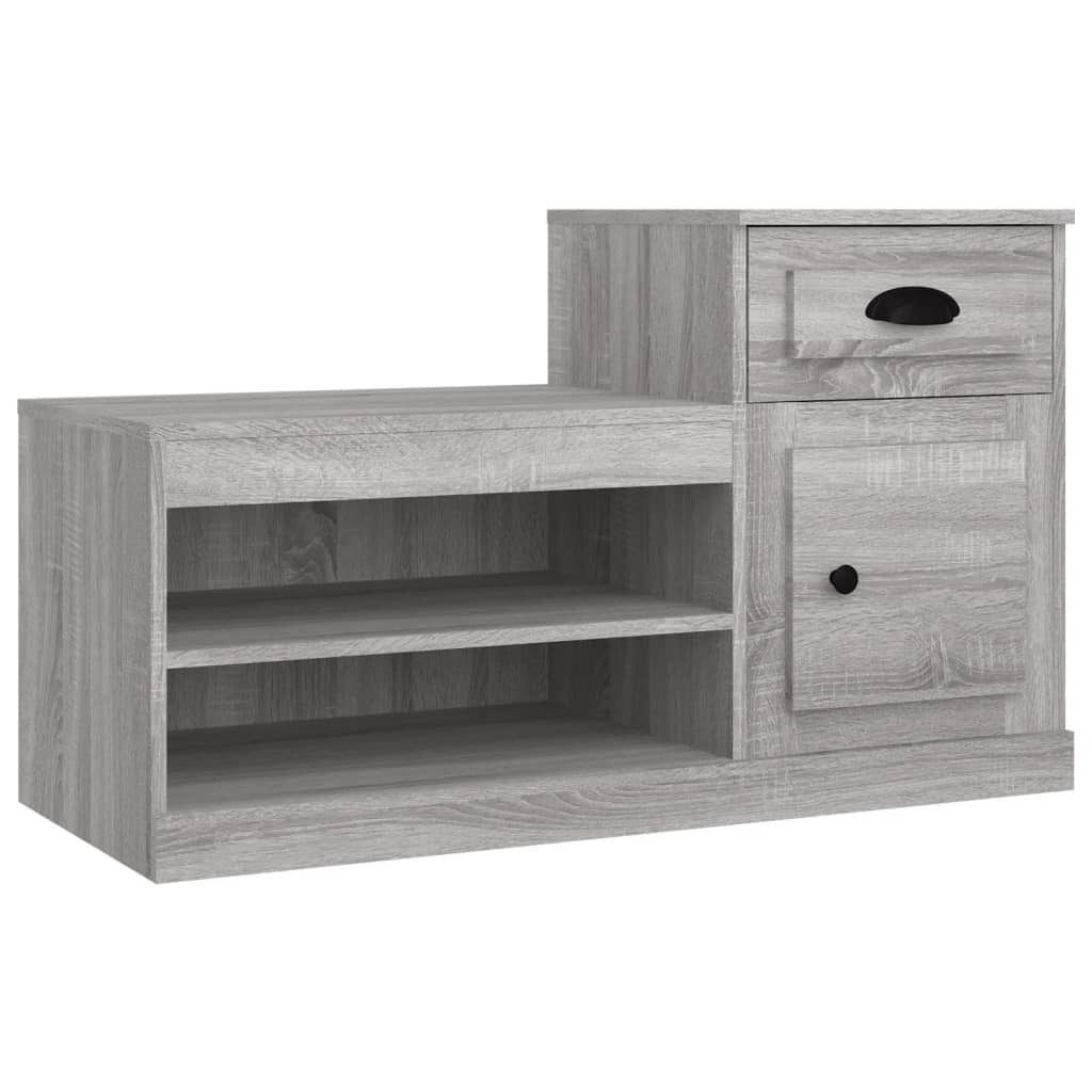 Armoire à chaussures Vidaxl 100x42x60 cm en bois de bois de chêne Gris sonoma