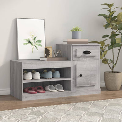 Armoire à chaussures Vidaxl 100x42x60 cm en bois de bois de chêne Gris sonoma