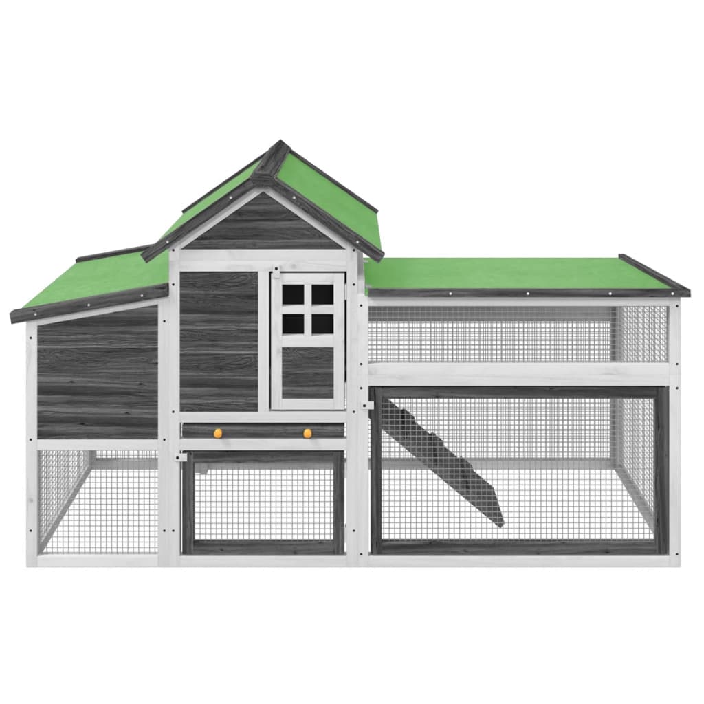 Vidaxl Poulet Coop 186.5x58.5x113 cm Gris de pin massif