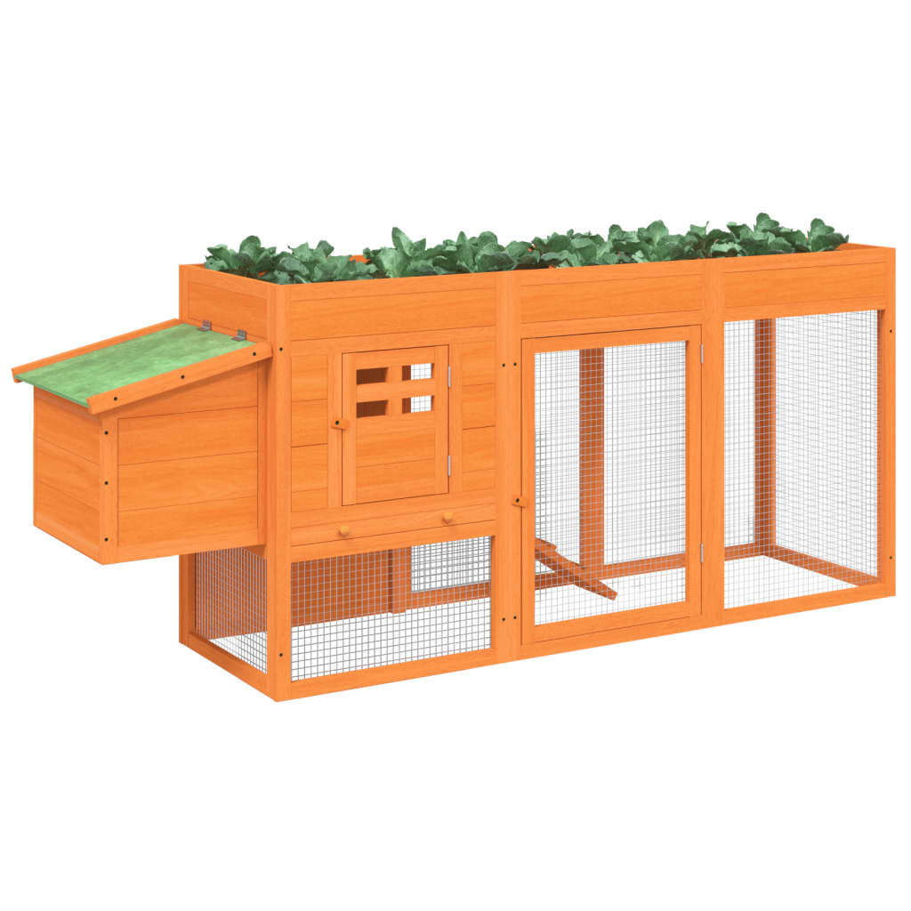Vidaxl Poulet Coop 204x50x84 cm Pine solide brun