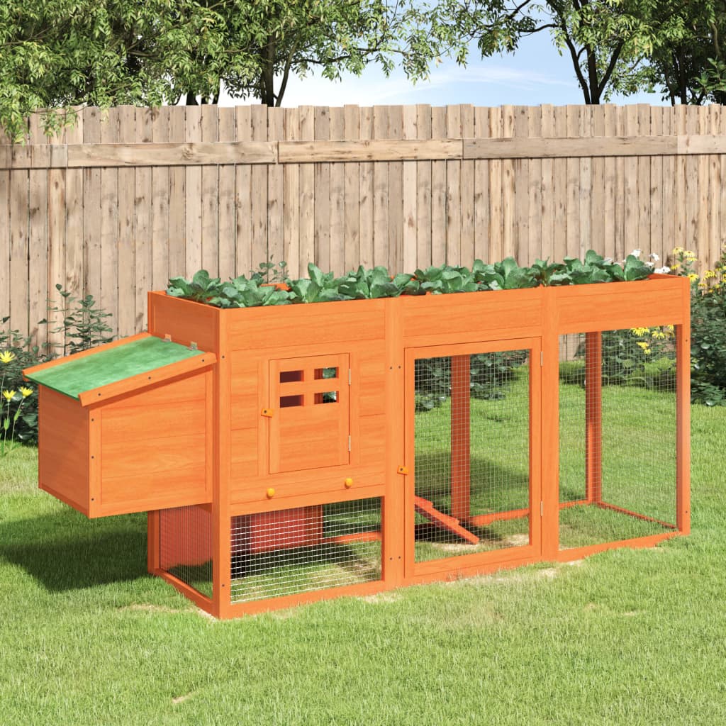 Vidaxl Poulet Coop 204x50x84 cm Pine solide brun